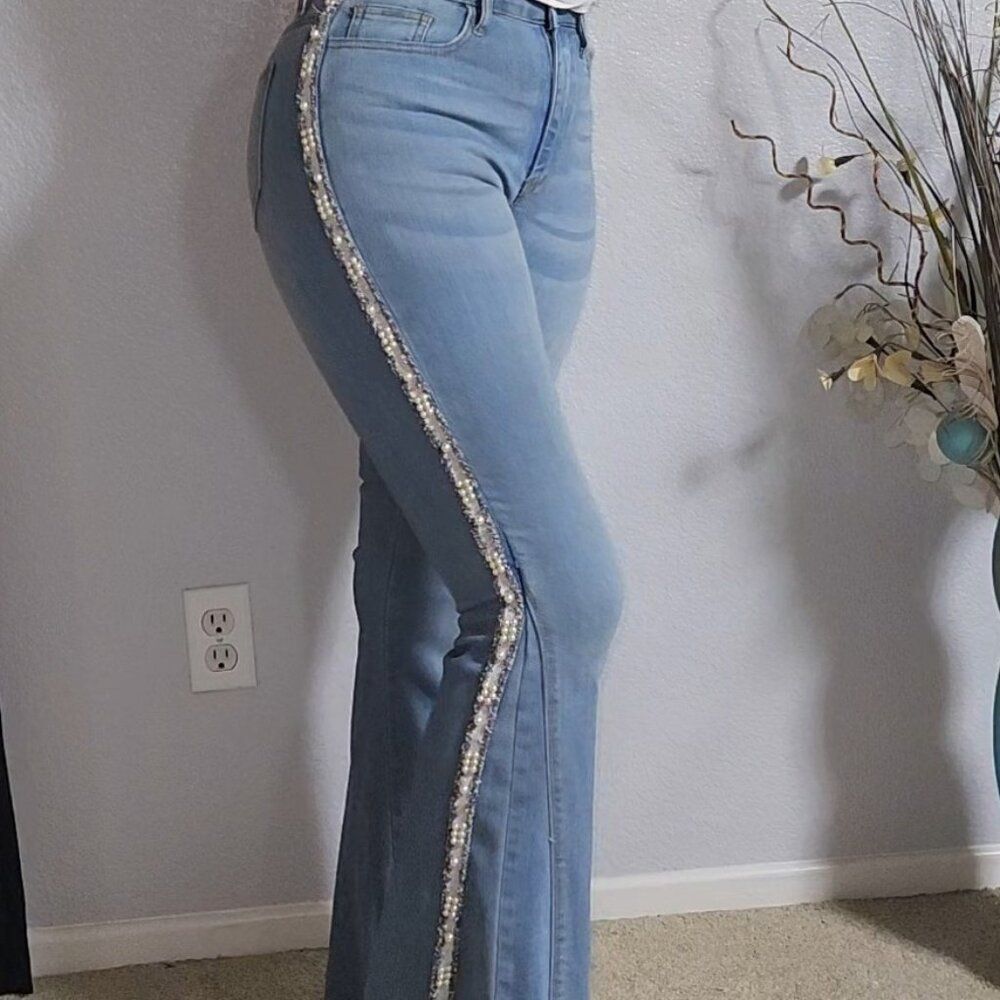 Akira Flare Jeans with Pearls Size 5